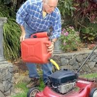 fill gas lawn mower